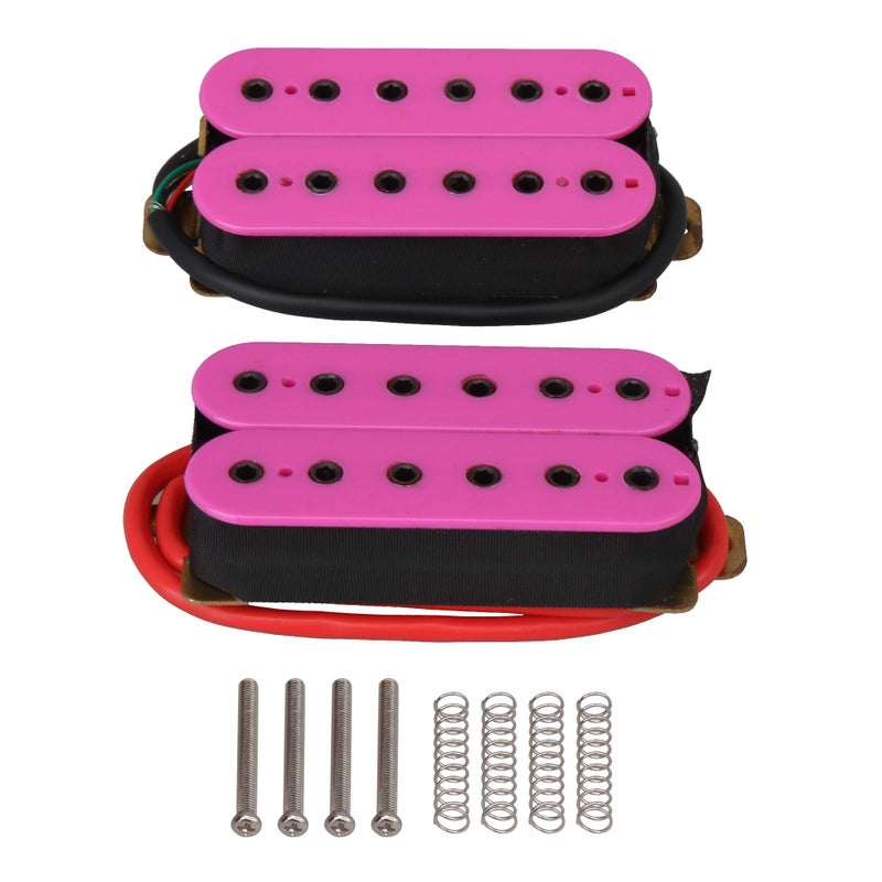 Lovermusic 68x37mm Ceramic Magnet Pink Purple Double Coil Pickup Cover Bridge Neck Pickup Set for Electric Guitar - Image 1
